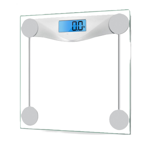 Digital Body Weight Bathroom Scale, Large Blue LCD Backlight Display, High Precision Measurements,6mm Tempered Glass, 400 Pounds
