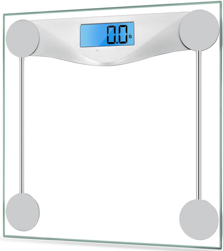 Digital Body Weight Bathroom Scale, Large Blue LCD Backlight Display, High Precision Measurements,6mm Tempered Glass, 400 Pounds