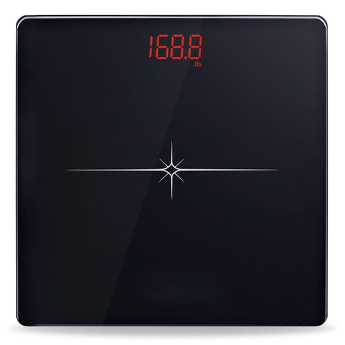 Digital Scale for Body Weight, Precision Bathroom Weighing Scale Step-On Technology High Capacity - 330 lb, LED Display with High Precision Measurements, Black