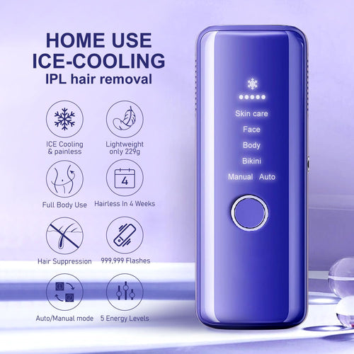 IPL Hair Removal,Laser Hair Removal,hair removal device,Permanent Hair Removal With Ice-Cooling,At-Home Hair Remover,Painless & Long-Lasting Results,Holiday gifts for women and men.